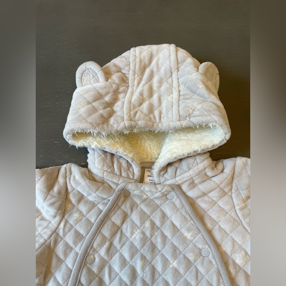 Nordstrom Quilted Grey Baby Bunting - Picture 2 of 6
